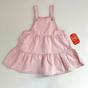 Girls Pink Ruffle Overall Dress